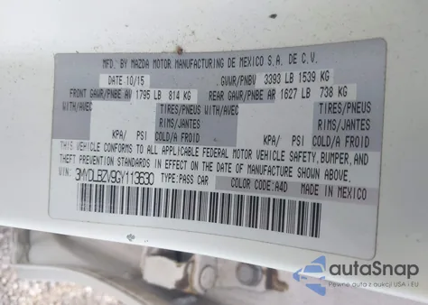 2016 Scion Ia from USA, damaged, VIN 3MYDLBZV9GY113630